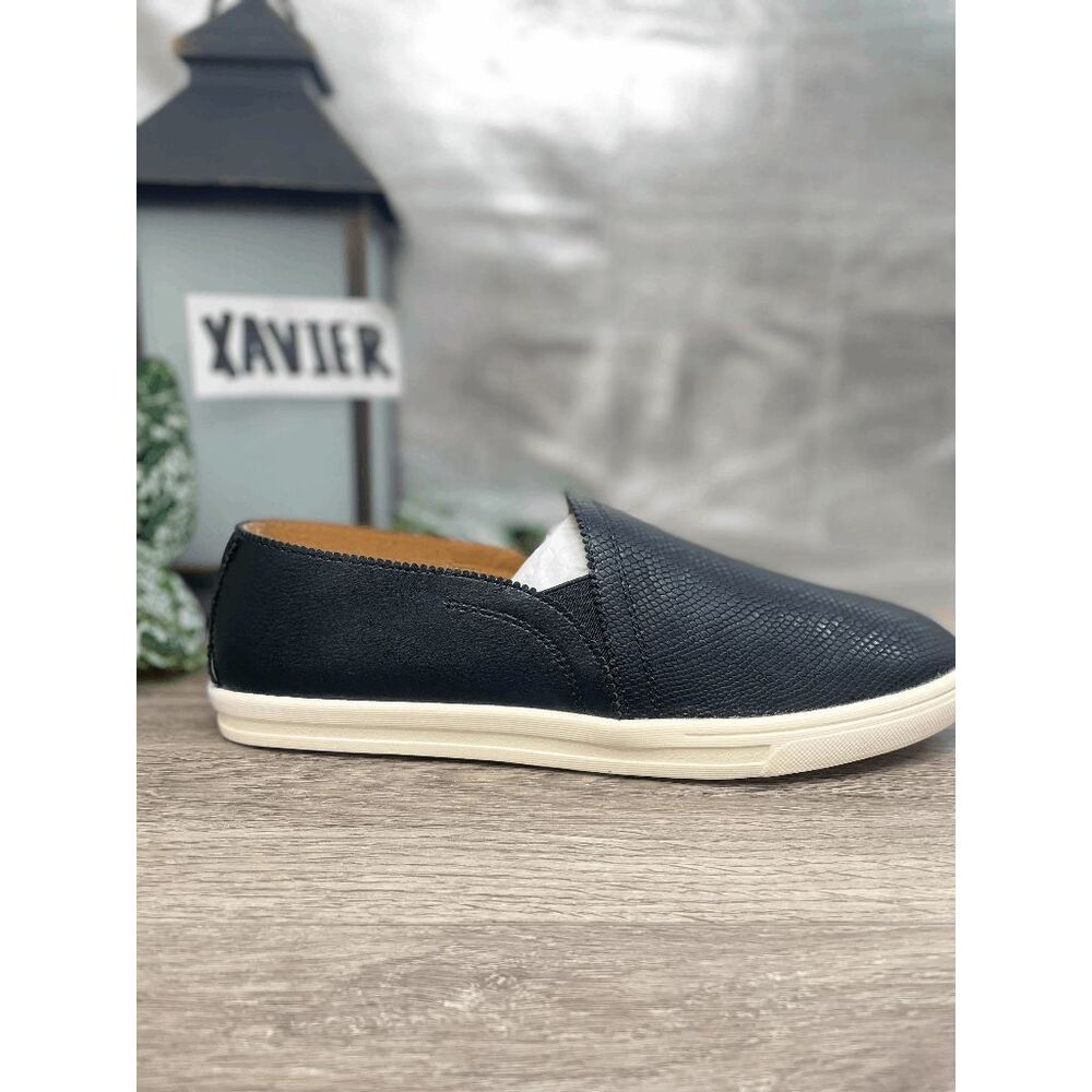 Sun + Stone Women's Mariam Slip-On Sneakers - Black Snake 9.5M